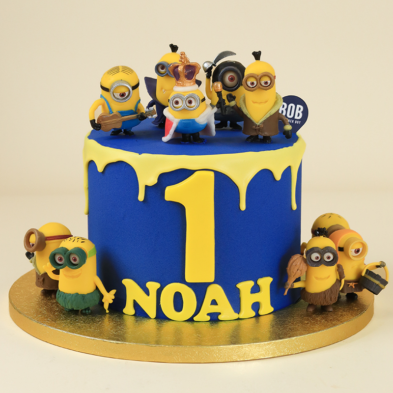 Minions Birthday Cake in Royal Blue