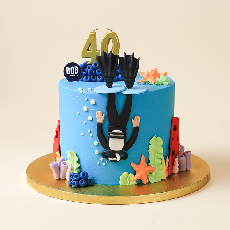 Ocean Scuba Coral Cake