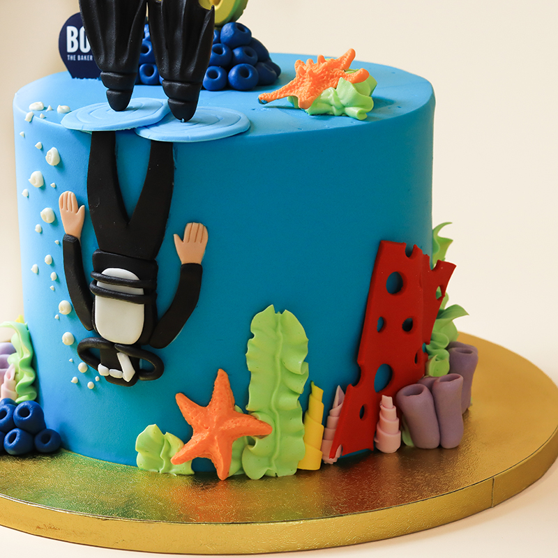 Ocean Scuba Coral Cake