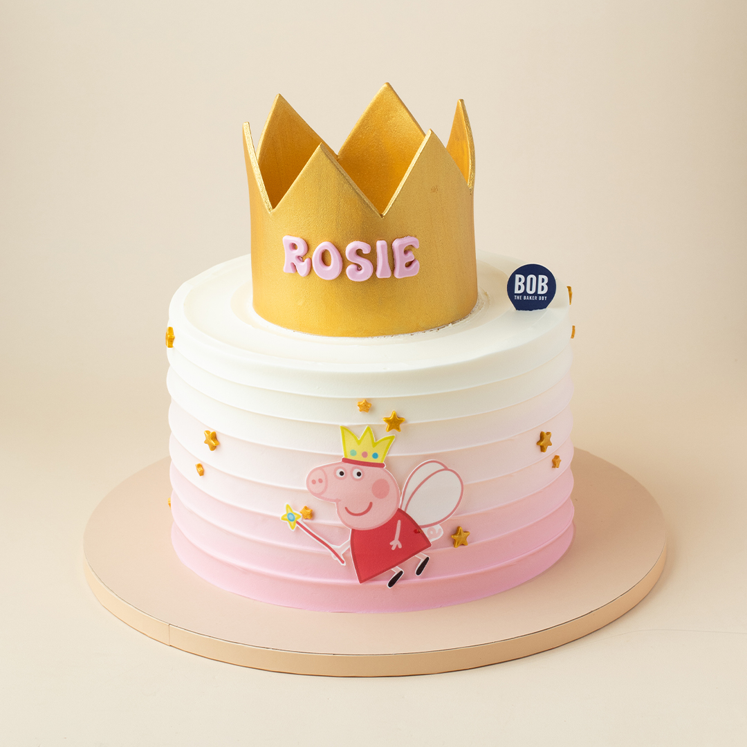 Peppa Pig Crown and Wand Cake