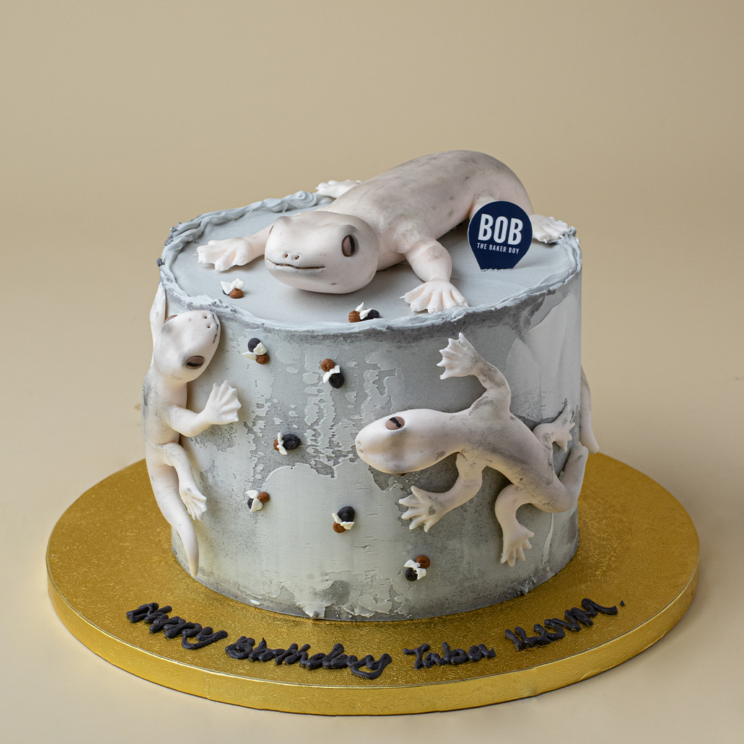 Realistic Lizard on Wall Cake