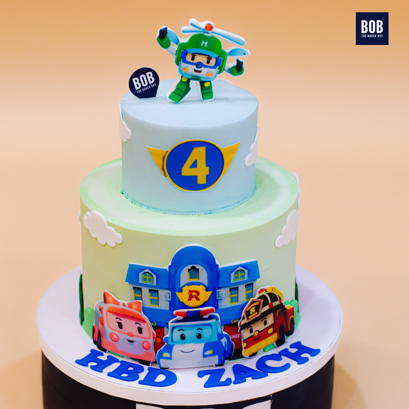 Robocar Poli Inspired Birthday Cake