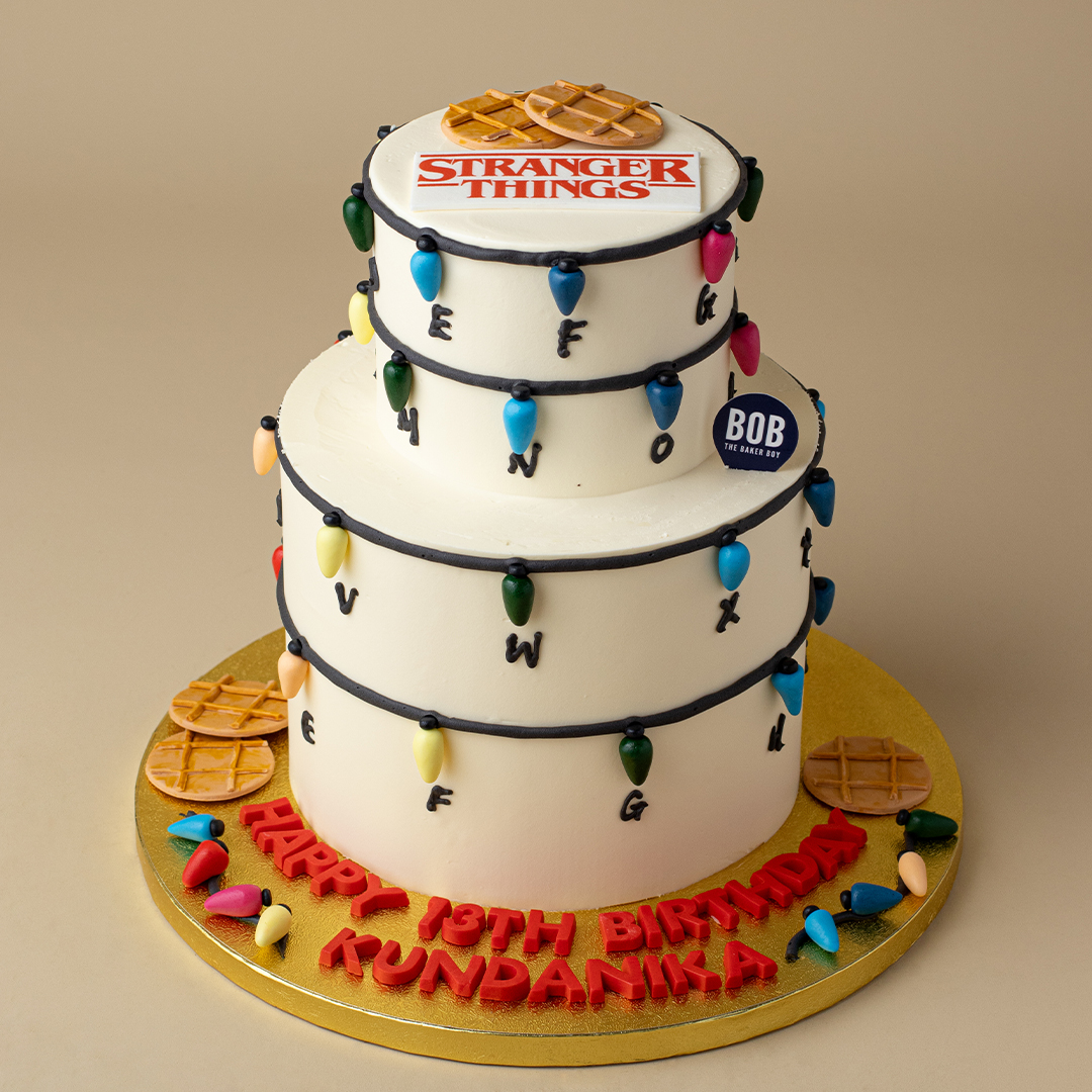 Stranger Things Cake in White