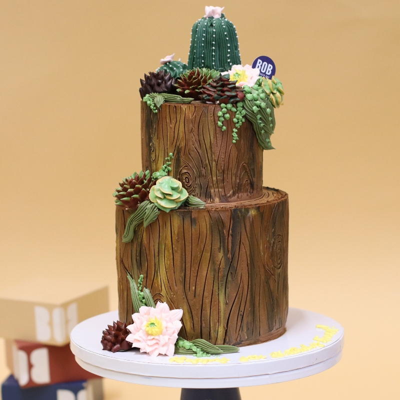 Succulents Buttercream Flora Garden Cake