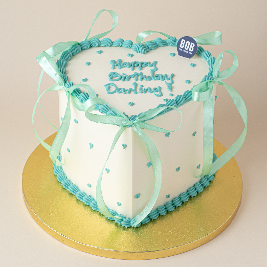 Tiffany Blue  Heart Shaped Coquette Cake