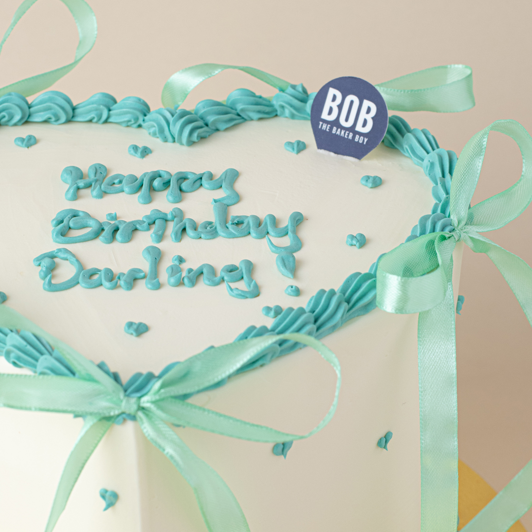 Tiffany Blue  Heart Shaped Coquette Cake