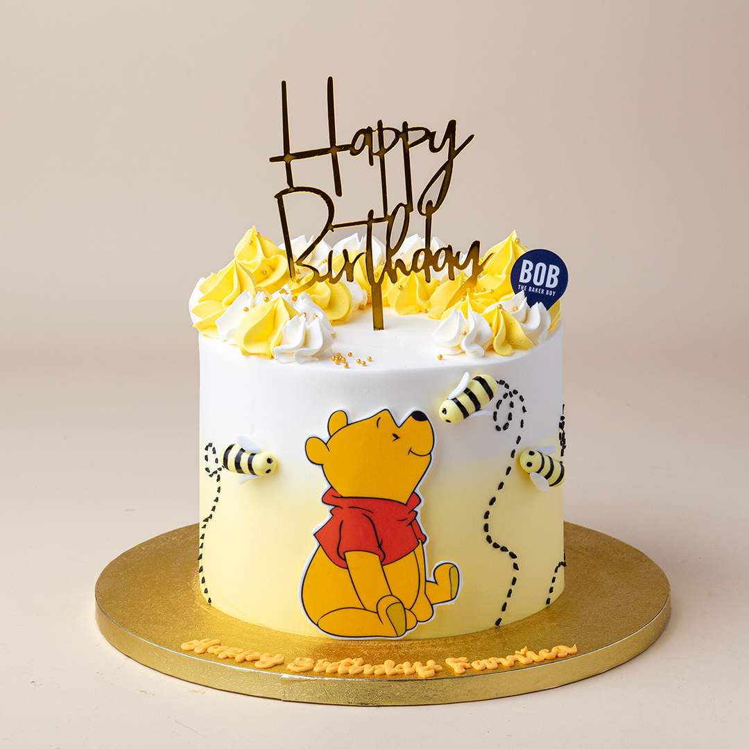 Winnie the Pooh Cake with Bee Lines
